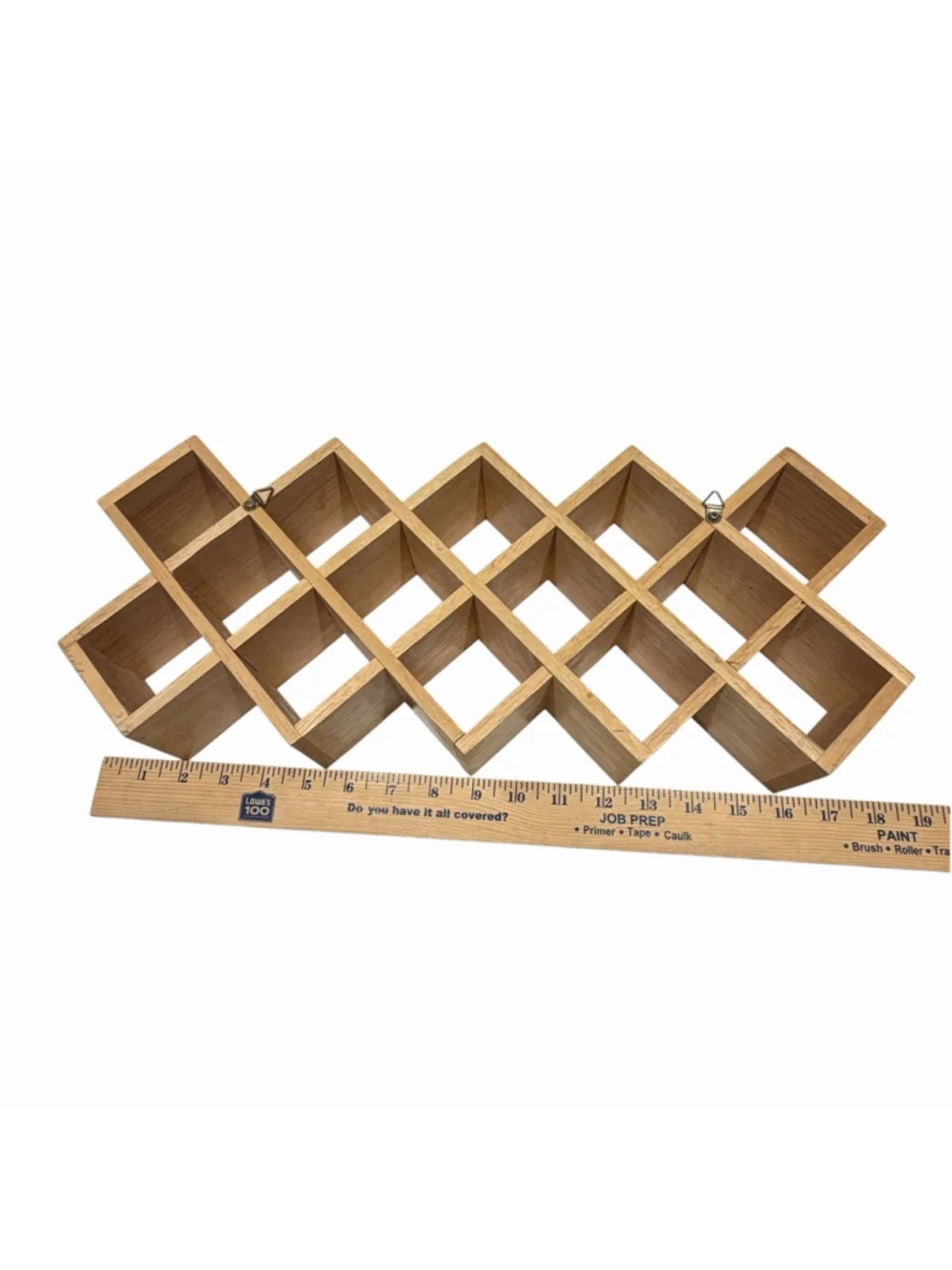 Wood Wall Display Shelf Shadow Box 14 Cubby Hanging Mini Cube Display Spice Rack